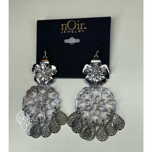 nOIr Silver Dangle Earrings